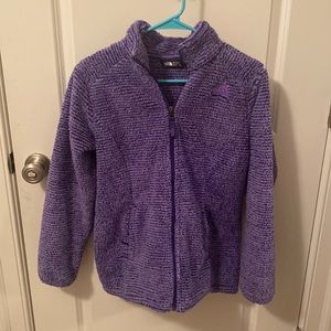 The North Face Girls XL purple cozy zip up jacket